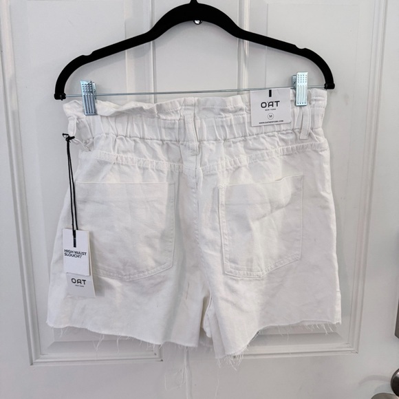 Oat New York Cut Off Shorts M | NWT High Waist Slouchy Raw Hem - Picture 2 of 5